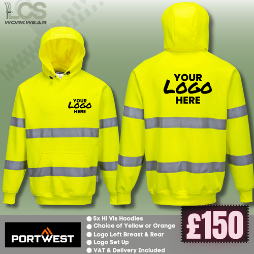 Hi Vis Hoodie Bundle With Printed Logo