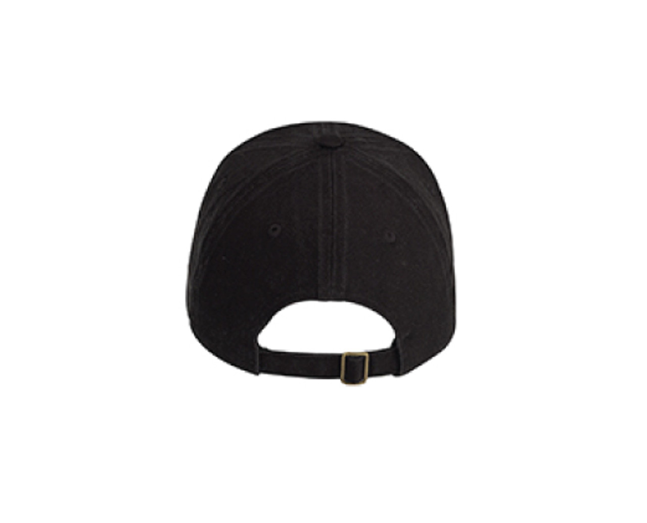 Black Cotton Washed Twill 6-Panel Low-Profile Hat