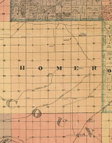 Homer, Illinois 1898 Old Town Map Custom Print - Cook Dupage Will Cos.