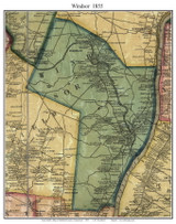 Windsor - Connecticut 1855 Old Town Map Custom Print - Hartford Co.