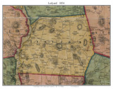 Ledyard Connecticut 1854 Old Town Map Custom Print - New London Co.