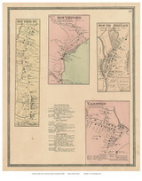 Southbury, Southford, South Britain, and Yalesville Villages, Connecticut 1868 Old Town Map Reprint - New Haven Co.