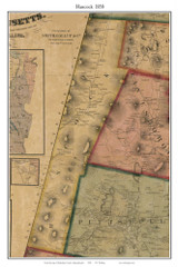 Hancock Massachusetts 1858 Old Town Map Custom Print - Berkshire Co.