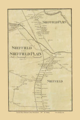 Sheffield and Sheffield Plain Villages - Sheffield Massachusetts 1858 Old Town Map Custom Print - Berkshire Co. Sheffield and Sheffield Plain Villages - Sheffield Massachusetts 1858 Old Town Map Custom Print - Berkshire Co.