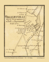 Williamsville Village - West Stockbridge Massachusetts 1858 Old Town Map Custom Print - Berkshire Co. Williamsville Village - West Stockbridge Massachusetts 1858 Old Town Map Custom Print - Berkshire Co.