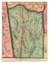 Monson, Massachusetts 1857 Old Town Map Custom Print - Hampden Co.