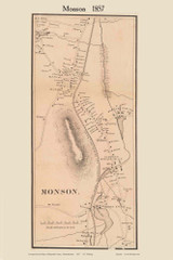 Monson Village, Massachusetts 1857 Old Town Map Custom Print - Hampden Co.
