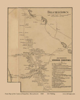 Belchertown Village, Belchertown, Massachusetts 1860 Old Town Map Custom Print - Hampshire Co. Belchertown Village, Belchertown, Massachusetts 1860 Old Town Map Custom Print - Hampshire Co.