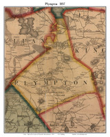 Plympton, Massachusetts 1857 Old Town Map Custom Print - Plymouth Co. Plympton, Massachusetts 1857 Old Town Map Custom Print - Plymouth Co.