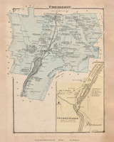 Cheshire & Cheshire Harbor, Massachusetts 1876 Old Town Map Reprint - Berkshire Co. 36