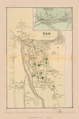 Lee Village & South Lee, Massachusetts 1876 Old Town Map Reprint - Berkshire Co. 79-80