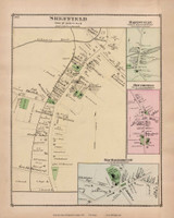 Sheffield Village, Hartsville, Southfield & New Marlborough Village, Massachusetts 1876 Old Town Map Reprint - Berkshire Co. 96