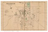 Needham Village, Massachusetts 1876 Old Town Map Reprint - Norfolk Co.