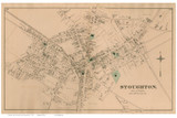Stoughton Village, Massachusetts 1876 Old Town Map Reprint - Norfolk Co.
