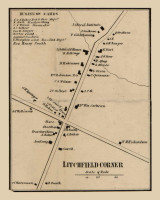 Litchfield Corner, Maine 1856 Old Town Map Custom Print - Kennebec Co.