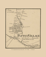 Patten Village - Patten Maine 1859 - Old Town Map Custom Print - Penobscot Co.