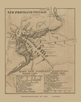 New Portland Village, Maine 1860 Old Town Map Custom Print - Somerset Co.