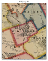 Meddybemps, Maine 1861 Old Town Map Custom Print - Washington Co.