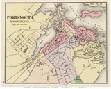 Portsmouth, New Hampshire 1877 Old Map Reprint - Comstock & Cline State Atlas - Rockingham Co.