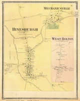 Hinesburgh, Mechanicsville, and West Bolton Villages, Vermont 1869 Old Town Map Reprint - Chittenden Co.