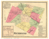 Richmond Town and Jonesville Village, Vermont 1869 Old Town Map Reprint - Chittenden Co.