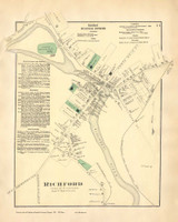 Richford Village, Vermont 1871 Old Town Map Reprint - Franklin Co.