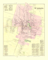 St. Albans Village, Vermont 1871 Old Town Map Reprint - Franklin Co.