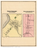 Greensboro and Greensboro Bend Villages, Vermont 1878 Old Town Map Reprint - Orleans Co.