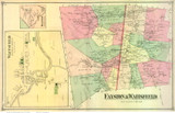 Fayston and Waitsfield Towns, Irasville and Waitsfield Villages, Vermont 1873 Old Town Map Reprint - Washington Co.