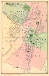 Northfield Village, Vermont 1873 Old Town Map Reprint - Washington Co.
