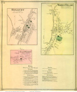 Warren Village, East Warren, and Roxbury Villages, Vermont 1873 Old Town Map Reprint - Washington Co.