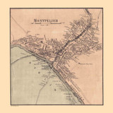 Montpelier Village, Vermont 1858 Old Town Map Custom Print - Washington Co.