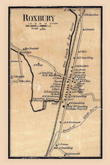 Roxbury Village, Vermont 1858 Old Town Map Custom Print - Washington Co.
