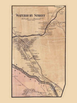 Waterbury Street, Vermont 1858 Old Town Map Custom Print - Washington Co.