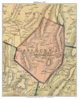 Middletown, Vermont 1854 Old Town Map Custom Print - Rutland Co.
