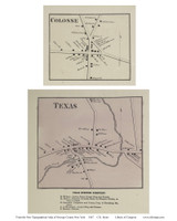 Texas, Colosse - Mexico, New York 1867 - Old Town Map Reprint - Oswego Co. Texas, Colosse - Mexico, New York 1867 - Old Town Map Reprint - Oswego Co.