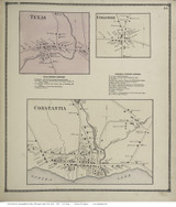 Texas, Colosse, Constantia - Mexico, New York 1867 - Old Town Map Reprint - Oswego Co.