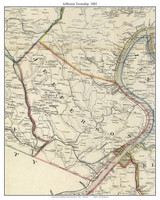 Jefferson Township, Pennsylvania 1883 Old Town Map Custom Print - Allegheny Co.
