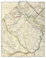 Moon Township, Pennsylvania 1883 Old Town Map Custom Print - Allegheny Co.