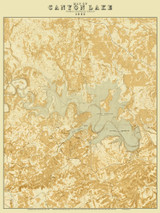 Canyon Lake 1963 - Sepia Tone - Custom USGS Old Topo Map - Texas Canyon Lake 1963 - Sepia Tone - Custom USGS Old Topo Map - Texas