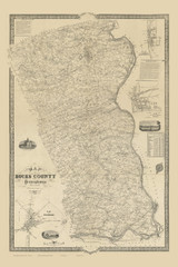 Bucks County Pennsylvania 1850 Copy 2 - Old Map Reprint