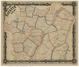 Fayette County Pennsylvania ca 1858 - Old Map Reprint