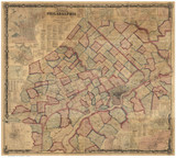 Philadelphia Vicinity, Pennsylvania 1860 - Old Map Reprint - County Wall Map - Gillette & Stone