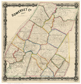 Somerset County Pennsylvania ca 1860 - Old Map Reprint