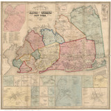 Kings & Queens County New York 1859 - Old Map Reprint