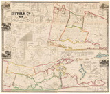Suffolk County New York 1858 - Old Map Reprint