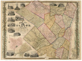 Ulster County New York 1853 - Old Map Reprint