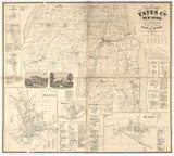 Yates County New York LC 1865 - Old Map Reprint
