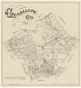 Guadalupe County Texas 1880 - Old Map Reprint