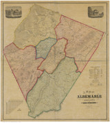 Albemarle County Virginia 1875 - Old Map Reprint